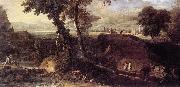 RICCI, Marco Landscape with Washerwomen fdu oil